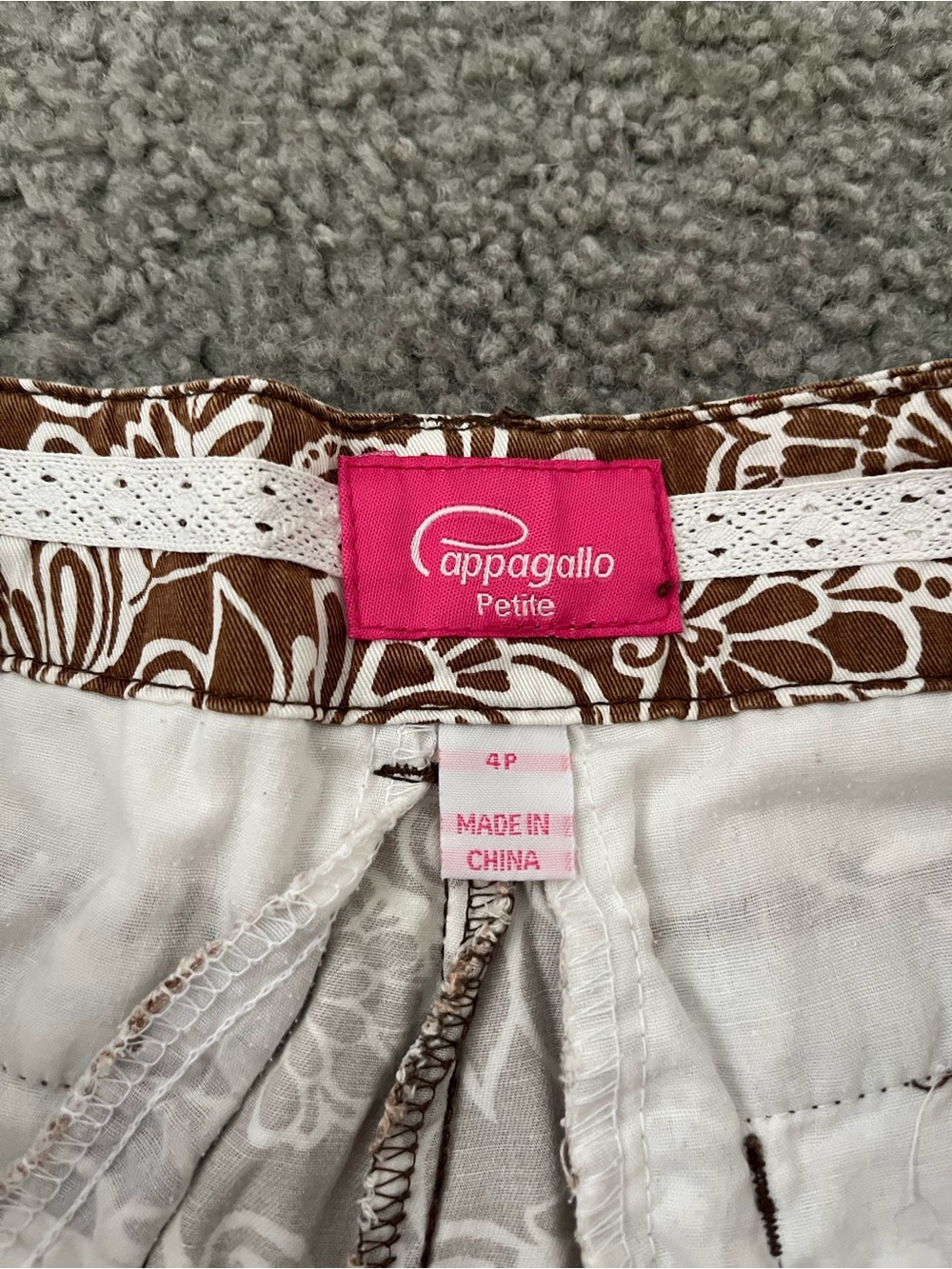 Cappagallo Brown & White Floral Print Capris - Picture 8 of 8